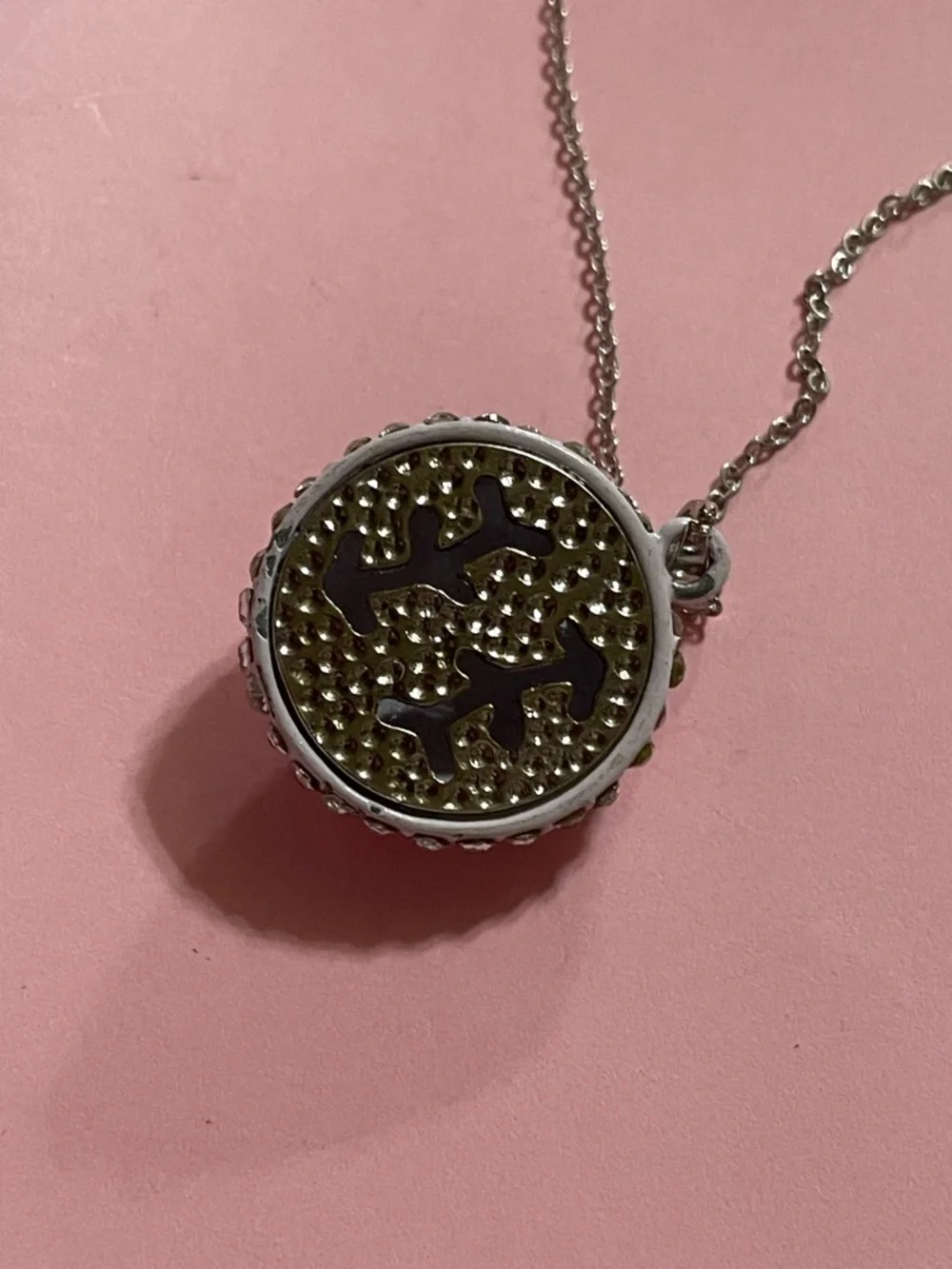 Crystal Silver Tone Baseball Necklace #9997 - Picture 3 of 8
